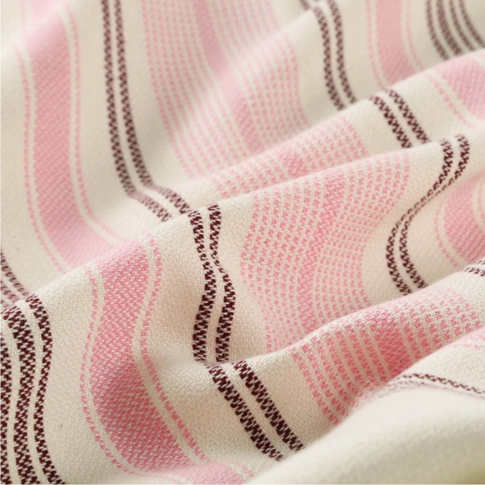 Bamboo & Turkish Cotton Baby Pink Striped Bath Towel - Citizens of the Beach - Picture 3 of 5